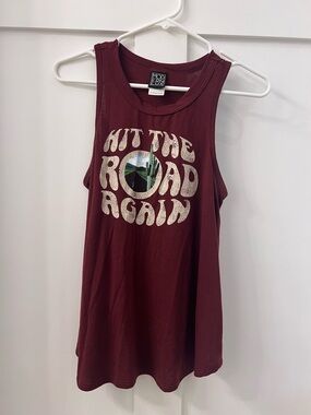 Maroon Graphic Tank Top